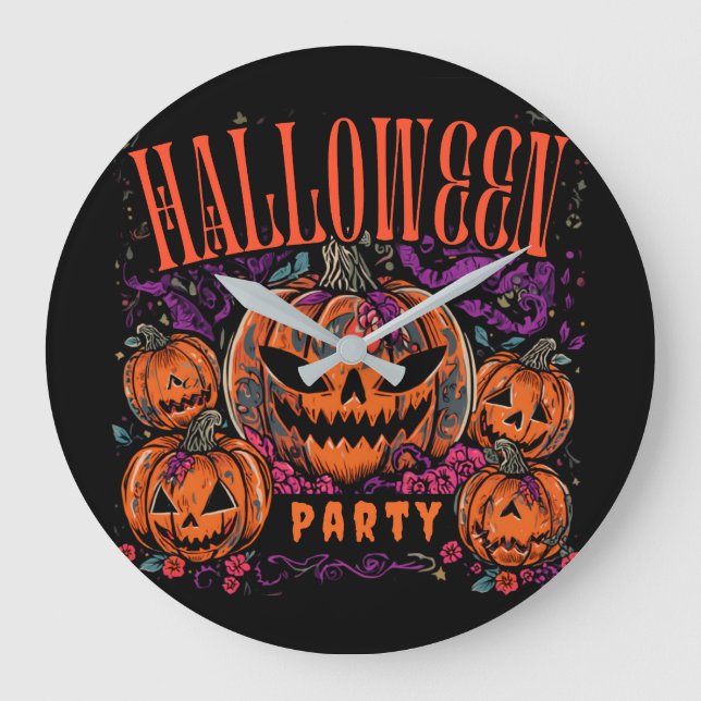 Halloween, Pumpa Coven Bloom, Gotisk Stor Klocka (Framsida)