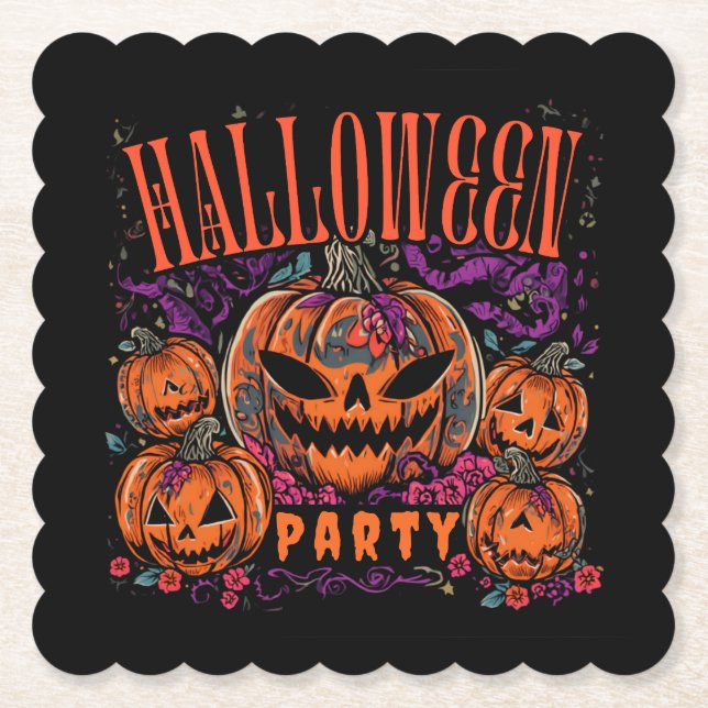Halloween, Pumpa Coven Bloom, Gotisk Underlägg Papper (Framsida)
