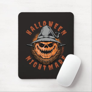 Halloween Pumpa Fågelskrämmande Design Musmatta
