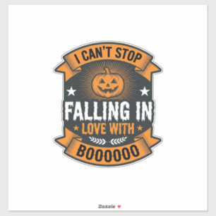 Halloween Pumpa Faller I Förälskelse Vintage Tröja Klistermärken