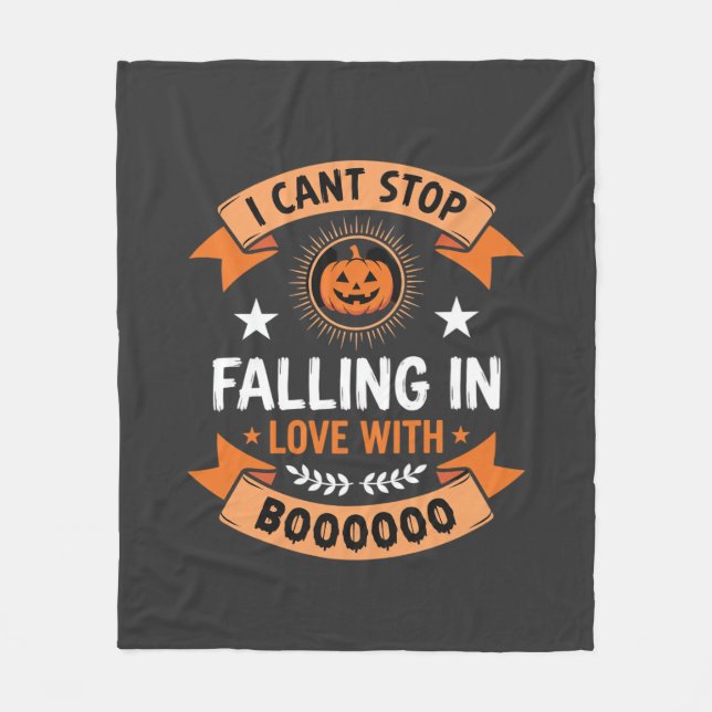 Halloween Pumpa Faller I Kärlek Fleecefilt (Framsidan)