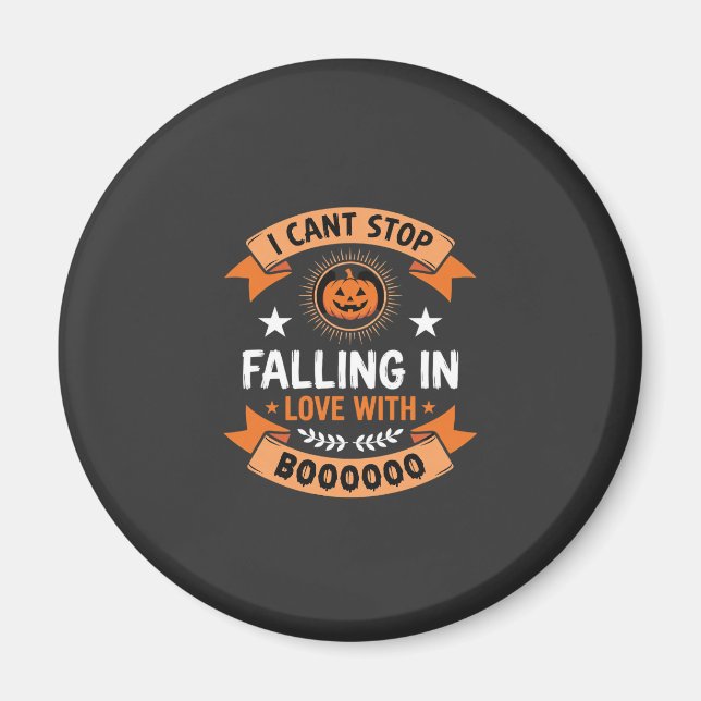 Halloween Pumpa Faller I Kärlek Magnet (Framsidan)