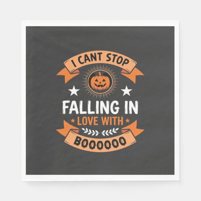 Halloween Pumpa Faller I Kärlek Pappersservett (Framsidan)