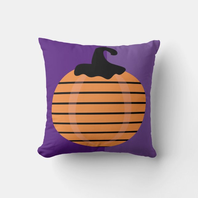 Halloween Pumpa Färgblock Orange Kuddvar Kudde (Framsida)
