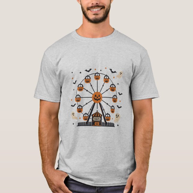 Halloween-pumpa Ferris-hjul T Shirt (Framsida)
