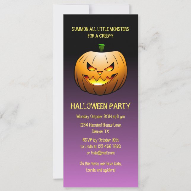 Halloween Pumpa Fest Inbjudningar (Framsida)