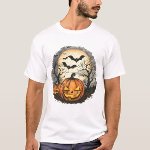 Halloween Pumpa & Fladdermöss T-Shirt
