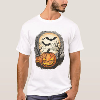 Halloween Pumpa & Fladdermöss T-Shirt