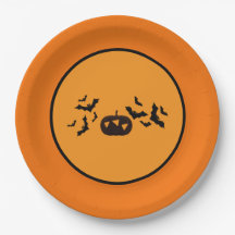 Halloween Pumpa Fladdermus Pappers Tallrik