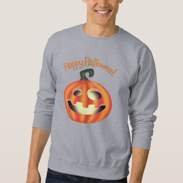 Halloween-pumpa för trick or treat lång ärmad tröja (Framsida)
