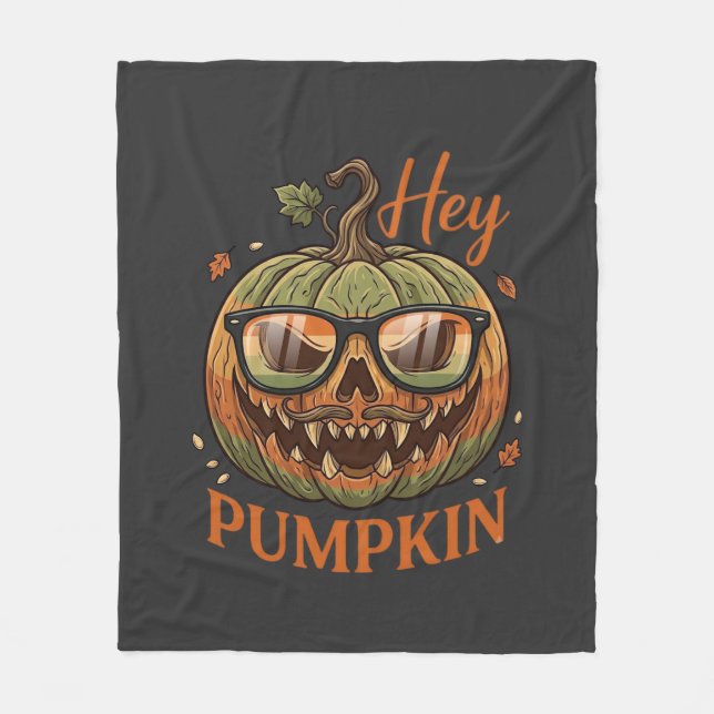 Halloween Pumpa Halloween Jack Lantern Glasögon Mu Fleecefilt (Framsidan)