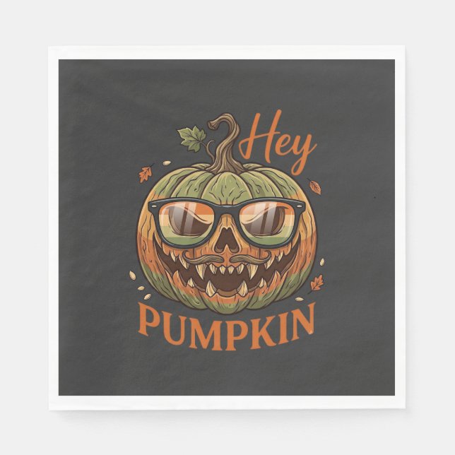 Halloween Pumpa Halloween Jack Lantern Glasögon Mu Pappersservett (Framsidan)