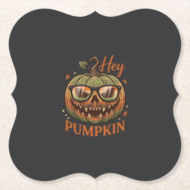 Halloween Pumpa Halloween Jack Lantern Glasögon Mu Underlägg Papper (Framsida)