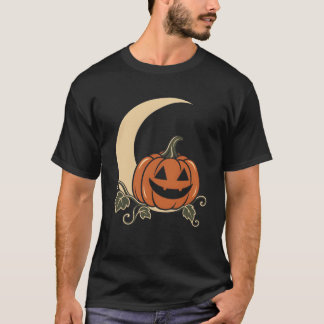 Halloween-pumpa halvmåne-illustration t shirt