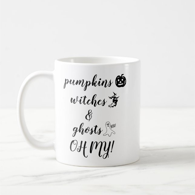 Halloween Pumpa Häxa Spöke Citat  Kaffemugg (Vänster)