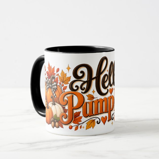 Halloween Pumpa Höst Mugg  (Framsida vänster)
