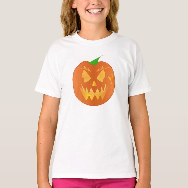 Halloween pumpa i vit tröja (Framsida)