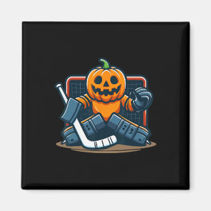 Halloween-pumpa ishockeymålvakt magnet
