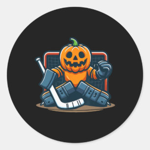 Halloween-pumpa Ishockeymålvakt Runt Klistermärke