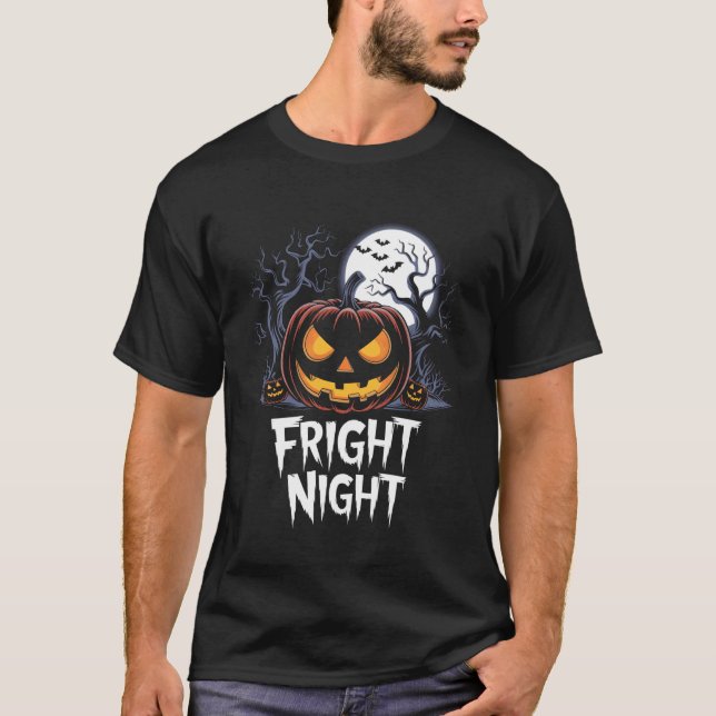 Halloween-pumpa Jack O Lykta Ansikte Skräcknatt T Shirt (Framsida)