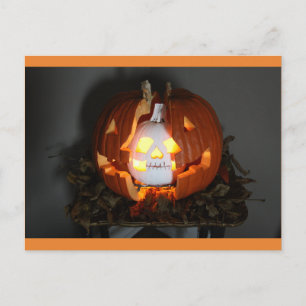 Halloween Pumpa Jack O Lykta Dödskalle Postkort Vykort