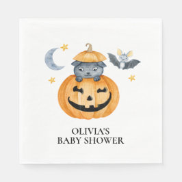 Halloween Pumpa Jack-O-Lyktan Babyfirande Servette Pappersservett