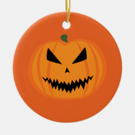 Halloween pumpa Jack O'lantern ansikte svart orang Julgransprydnad Keramik