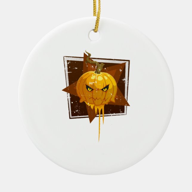 Halloween-pumpa Julgransprydnad Keramik (Framsidan)