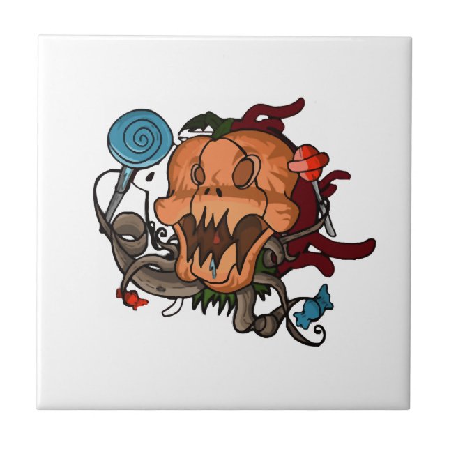 Halloween-pumpa                        kakelplatta (Framsidan)