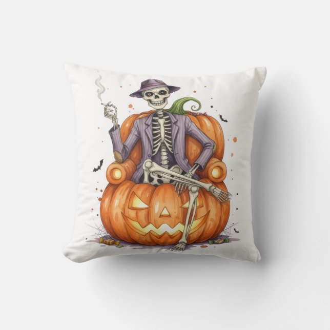 Halloween Pumpa Kastkudde Kudde (Framsida)