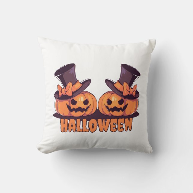 Halloween Pumpa Kastkudde Kudde (Framsida)
