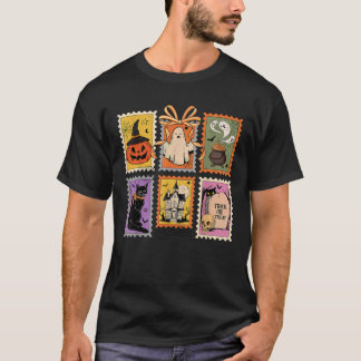 Halloween Pumpa Katt Spöke Skalle Coquette Båge Tj T Shirt