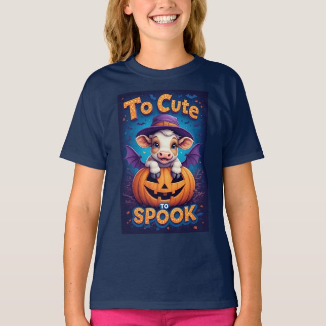 Halloween Pumpa Ko Karaktär Och Lyktor T Shirt (Framsida)