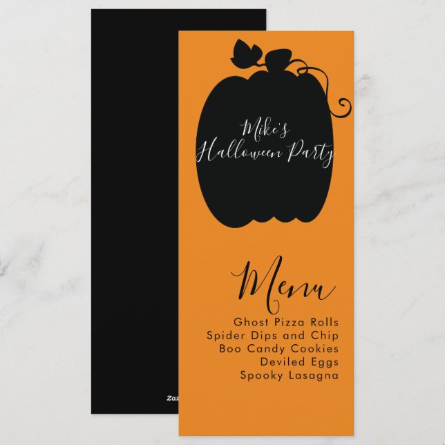 Halloween Pumpa Kostym Fest Meny (Fram/baksida)