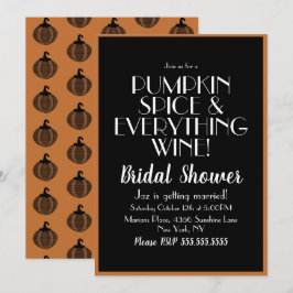 Halloween Pumpa Kryddad Vin Bröllopsdusch Inbjudningar