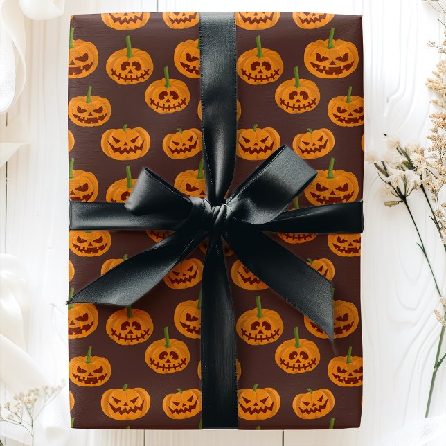 Halloween Pumpa Kuslig Jack O'Lanterns Mönster Presentpapper (Skapare uppladdad)