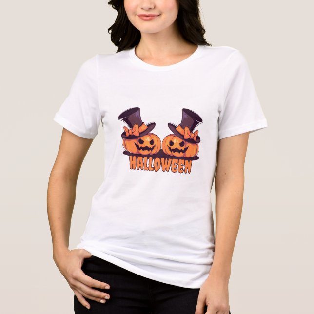 Halloween Pumpa Kvinnors T-Shirt (Framsida)