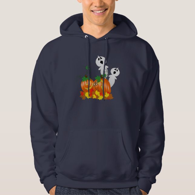 Halloween pumpa lappar hoodien munkjacka (Framsida)