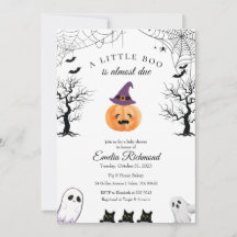 Halloween Pumpa Lilla Boo Barnkalas Inbjudan