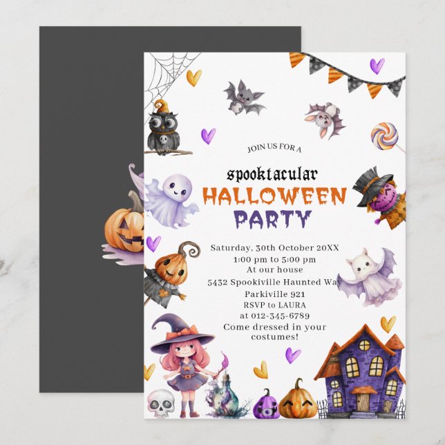 Halloween Pumpa Liten Boo Baby Shower Inbjudan (Fram/baksida)