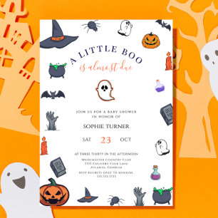 Halloween-pumpa Little Boo Baby Shower-inbjudan Inbjudningar