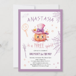 Halloween Pumpa Ljus Skrämmande Babyflicka 3-års F Inbjudningar