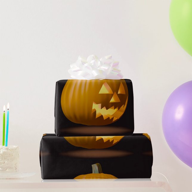 Halloween Pumpa Lykta Inpackningspapper Presentpapper (Skapare uppladdad)