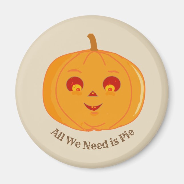 Halloween-pumpa Magnet (Framsidan)