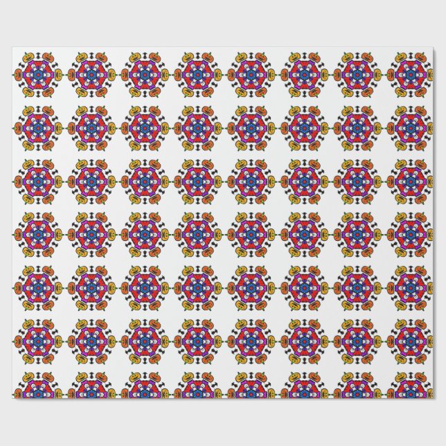 Halloween Pumpa Mandala Presentpapper (Platt)