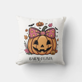 halloween-pumpa med båge Pillow för flicka Kudde