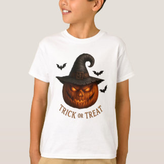 Halloween-pumpa med häxhatt Halloween-design T Shirt
