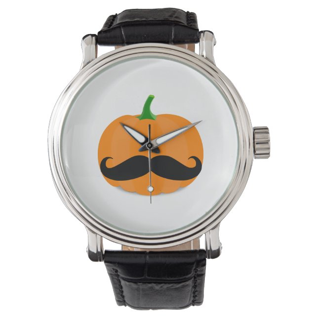 halloween-pumpa med skägg armbandsur (Framsida)