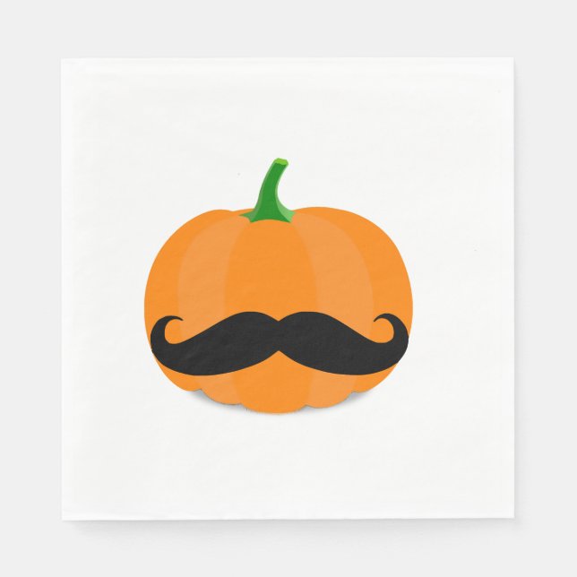 halloween-pumpa med skägg pappersservett (Framsidan)