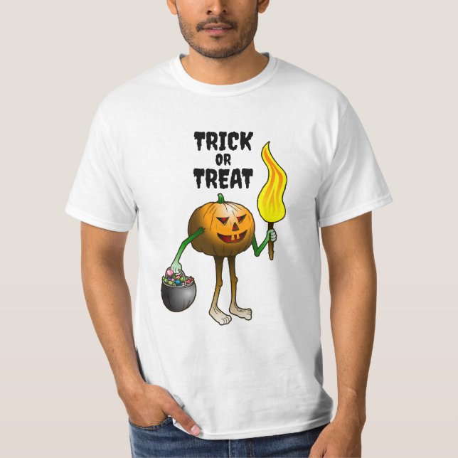 Halloween-pumpa med trick or treat t shirt (Framsida)